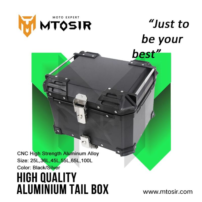 Mtosir Tail Box Universal High Quality Aluminium Alloy Waterproof Motorcycle Box 25L 36L 45L 55L 65L 100L Black Silver Rear Box Luggage Box