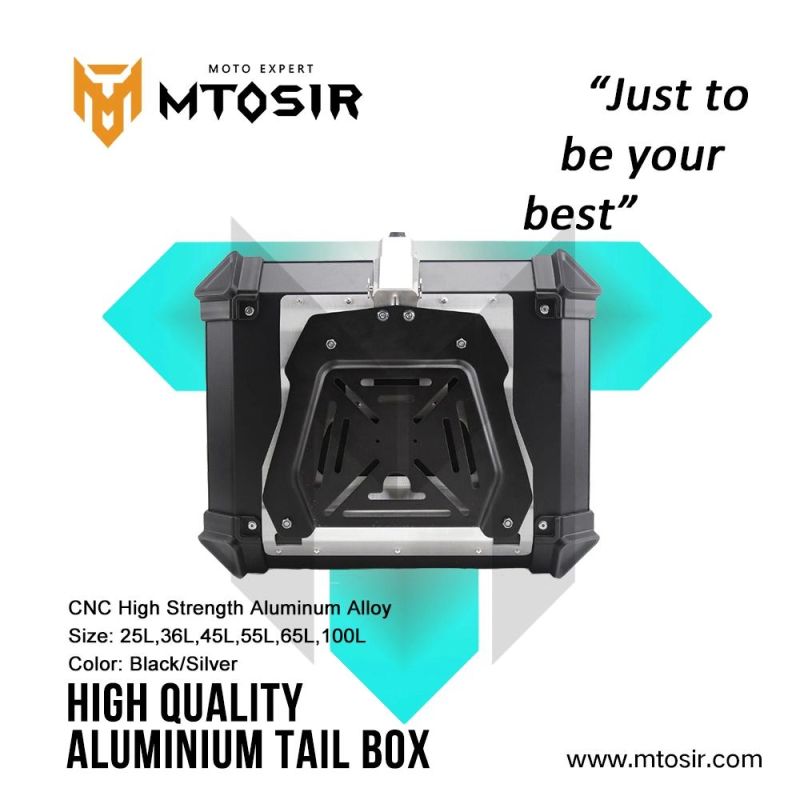 Mtosir High Quality Aluminium Alloy Tail Box Universal Thicken Short Handle Motorcycle Box 25L 36L 45L 55L 65L 100L Black Silver Waterproof Rear Box Luggage Box