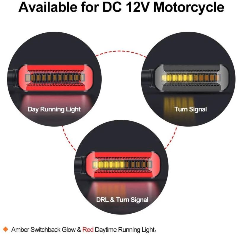 Motorcycle Turn Signal Lights Waterproof Flowing Flashing Turning Indicators 12V LED for Bicycle UTV Street Bike