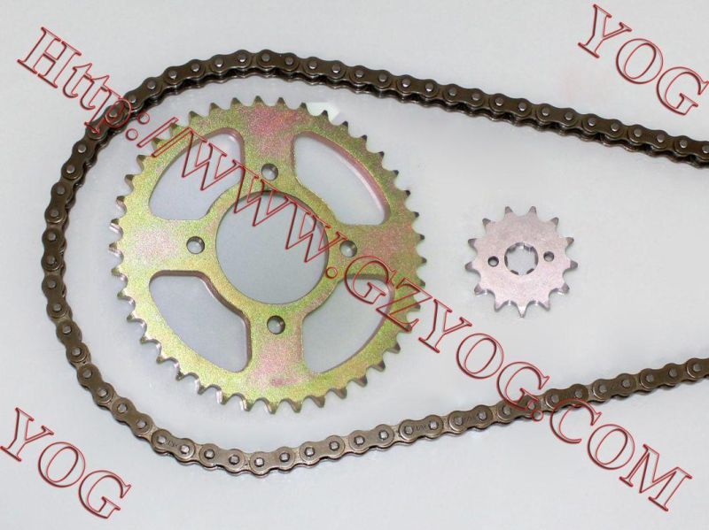 Motorcycle Chain Sprocket Set, Repuestos PARA Motocicletas, Kit De Transmision for Honda C100 Biz100