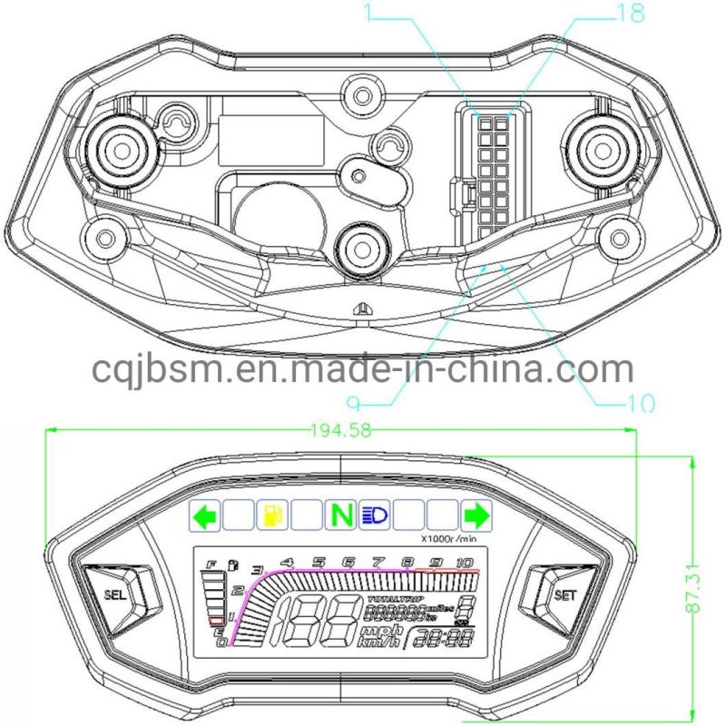 Cqjb Motorcycle Spare Parts Monkey Modified Motorbike 12V Speedometer