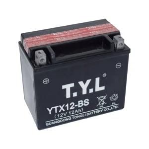 12V12ah/ Ytx12-BS Dry-Charged Maintenance Free Lead Acid Motorcycle Battery