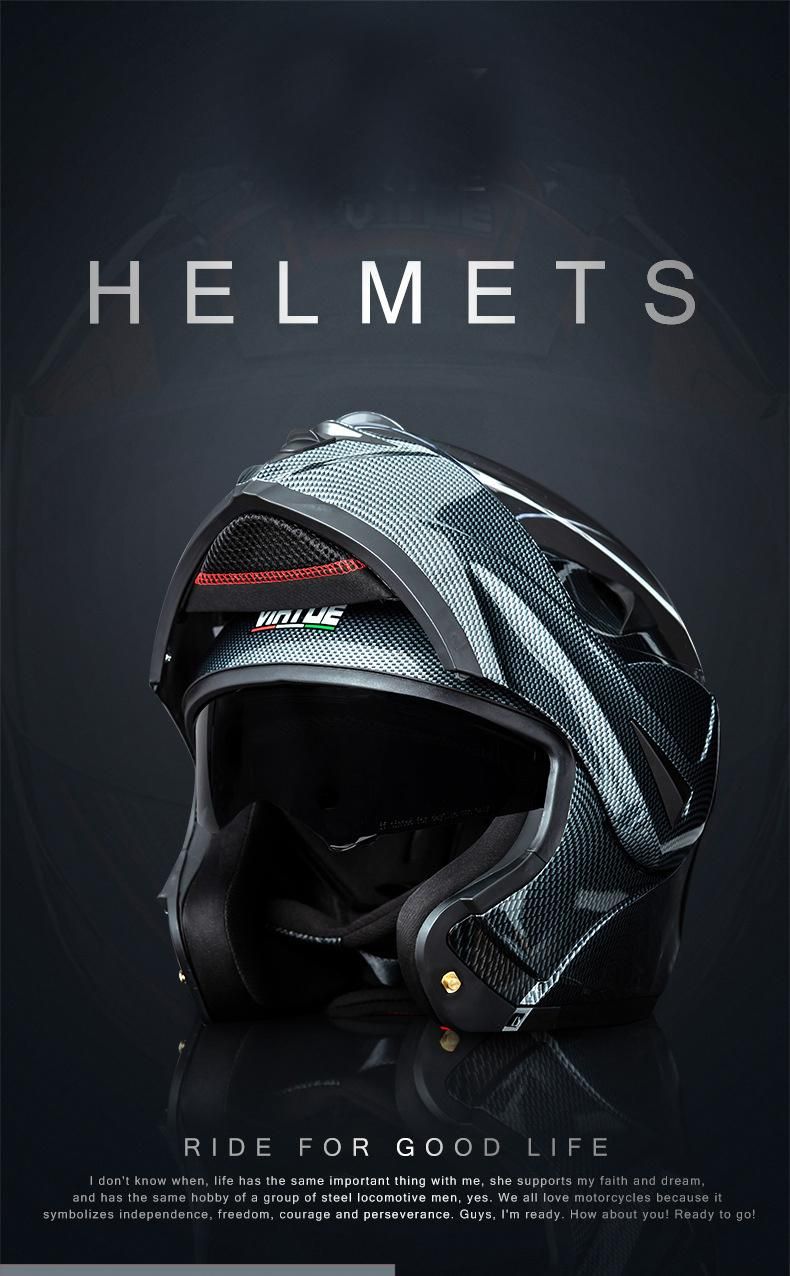 Factory Low Price Hot Sale Motorcycle Bluetooth Helmet Cool Full Face Motorcycle Helmet Universal Helmet Bluetooth Imitation Carbon Fiber Tea Mirror