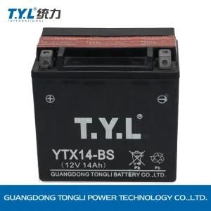 Ytx14-BS Dry Charged Mf Battery/Motorcycle Parts/Motorcycle Battery 12V14ah Factory Price