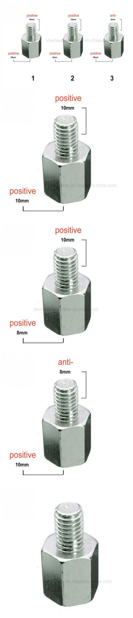 Motorcycle Mirror Thread Adapters Screws Nut Motorcycle Parts