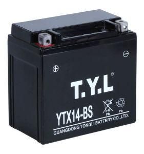 12V14ah Black Lead-Acid Motorcycle High Performance Long Cycle Life Battery