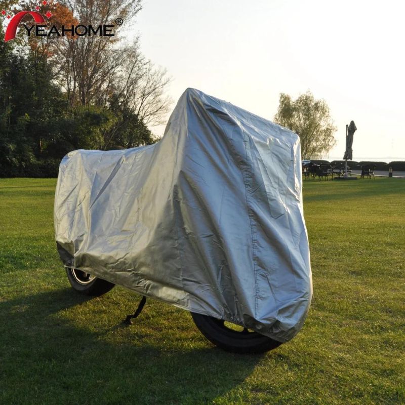 UV-Proof Protection Silver Outdoor Motorcycle Cover Water-Proof Motorbike Cover