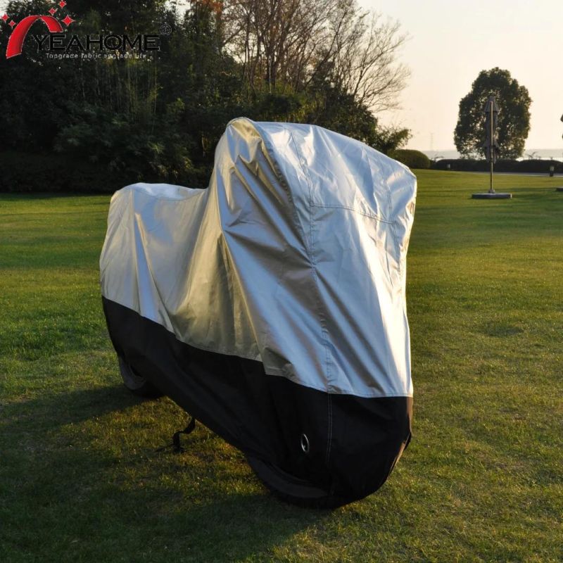Water-Proof Silver Black Motorcycle Cover Outdoor UV-Proof Motorbike Cover
