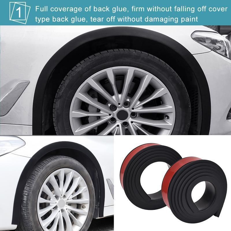 2 PCS Universal 3.8*150 Cm Carbon Fiber Texture Car Wheel Arch Protection Moldings Anti-Collision Mudguard Auto Sticker
