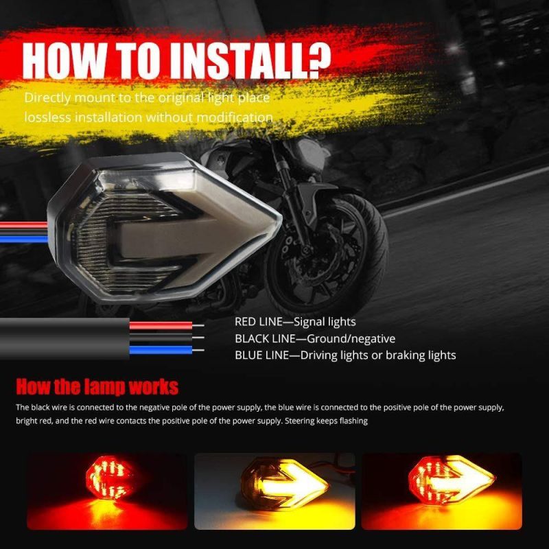 12V LED White Light Electric Motorcycle Accessories Bicycle Parts Turn Signal LED Light