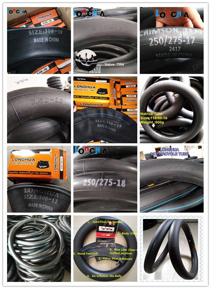 Butyl and Natural Motorcycle Inner Tube with ISO Certification (110/90-16)