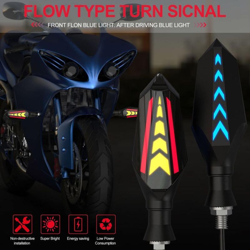 DC12V 6W Bicycle Motorbike Scooters LED Flowing Sequential Brake Indicator Light Turn Signal DRL LED Motorcycle Signal Lights
