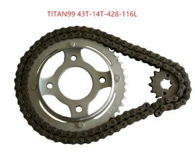 Titan99 428-116L 43t-14t Motorcycle Chain &amp; Sprocket Sets
