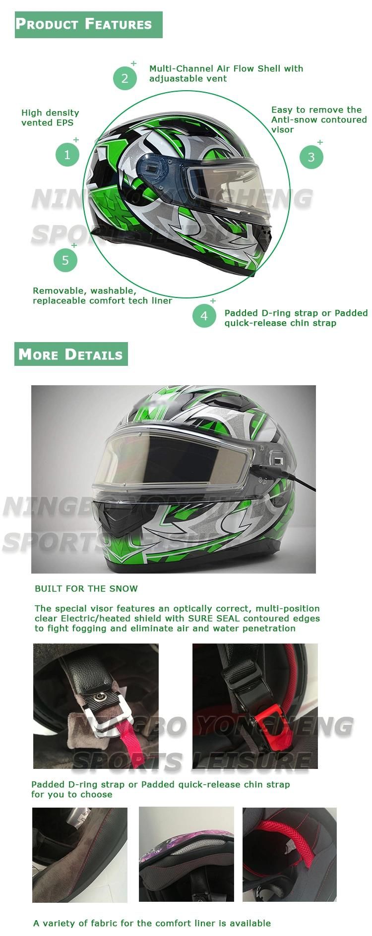 Motorcycle Motorbike Snowmobile Helmets with Double Lens Anti-Snow Visor