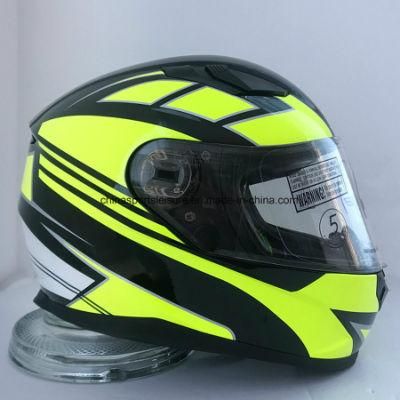 Fluo Yellow Graphic 709 ABS Pin Lock Motorcycle Helmet with ECE Certification