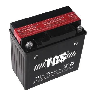 12 V 9 ah YT9A-BS Wet-Charged Mf Lead Acid Motorcycle Battery