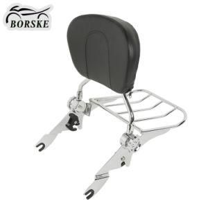 Chrome Sissy Bar Rack Motorcycle Backrest for Harley Touring 09-up