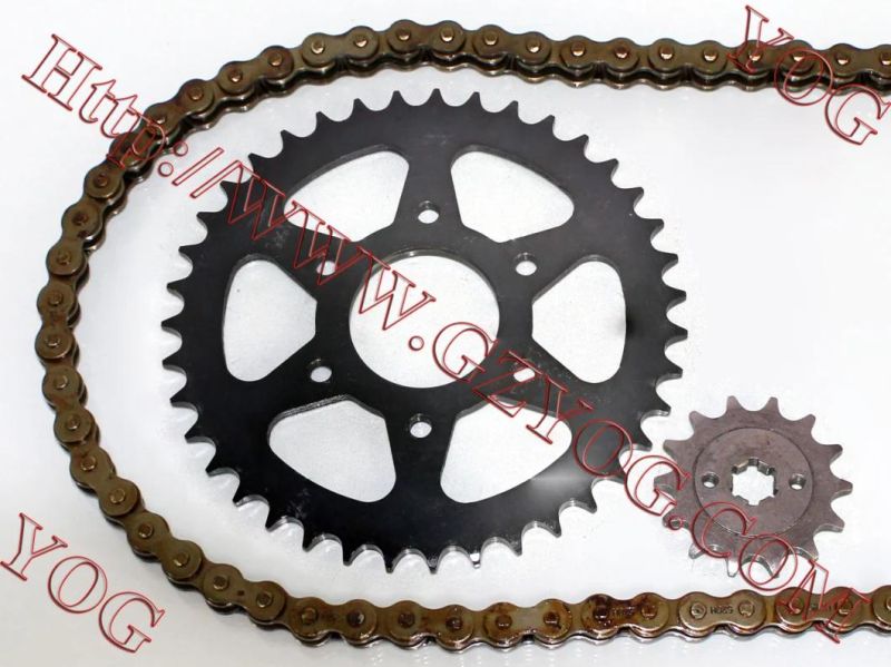 Yog Motorcycle Spare Parts Chain Sprocket Set for Hj125 C90 Honda Ace125