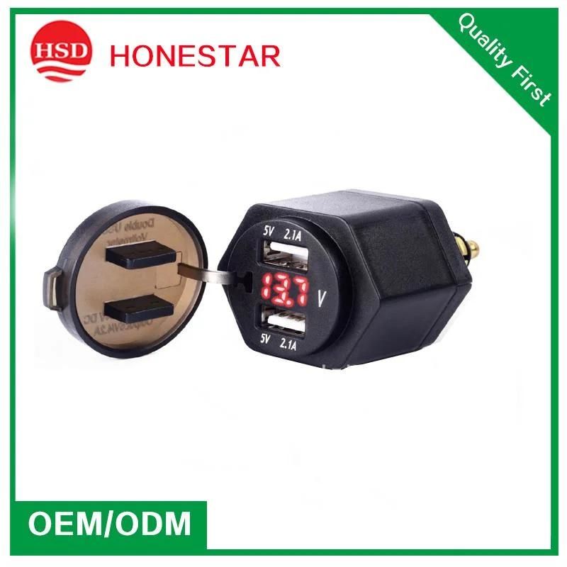 DIN Hella Powerlet Plug to Dual USB Charger Adapter Voltmeter for BMW Motorcycle 12-24V DC 5V 4.2A