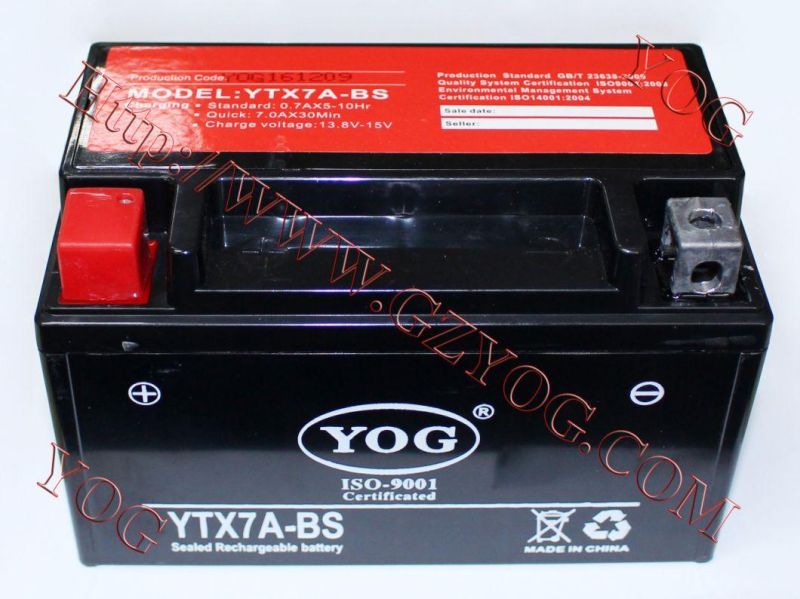 Yog Motorcycle Power Supply Recharge Battery for 6n4-BS, 12n7a-BS, 12n5-BS