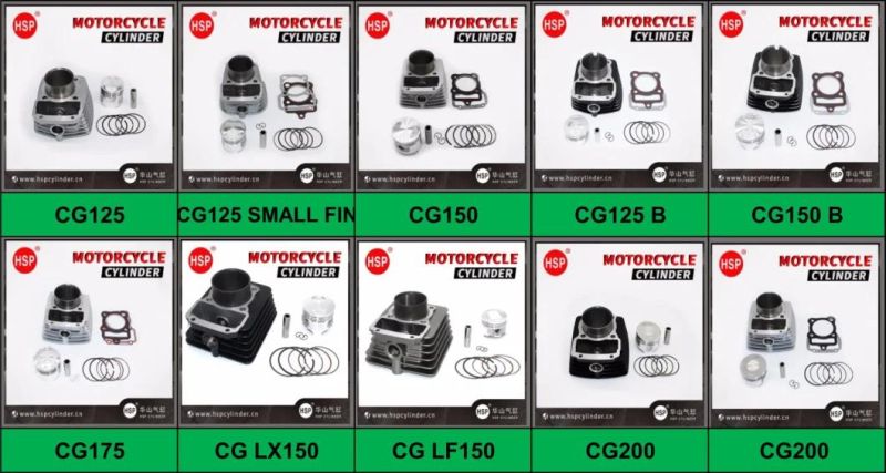 Motorcycle Parts Engine Cylinder Block Kit for Honda CG125 (STD) (SMALL FIN) (LARGE 62mm) CG100 CG150 CG175 CG200 CG250 CG300