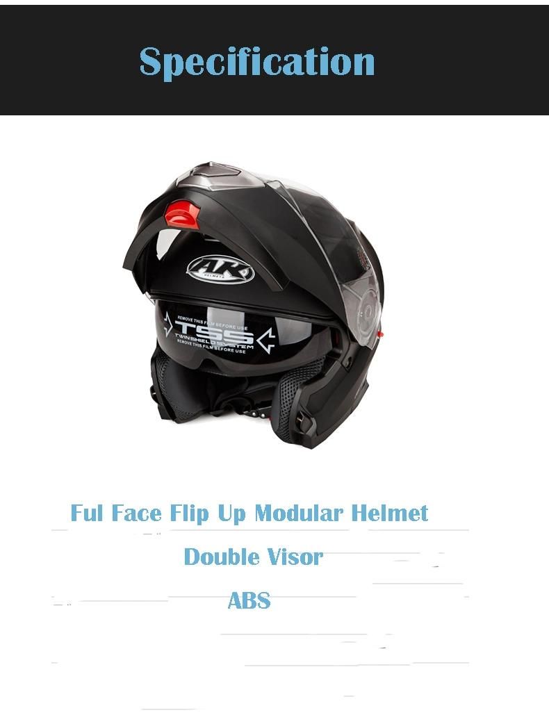 Double Visor ABS DOT Full Face Motorcycle Flip up Helmet