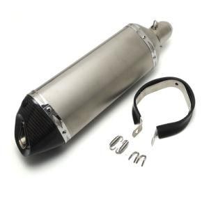 Fcmun186 Motorcycle Exhaust System Parts Hexagon Muffler with Carbon End