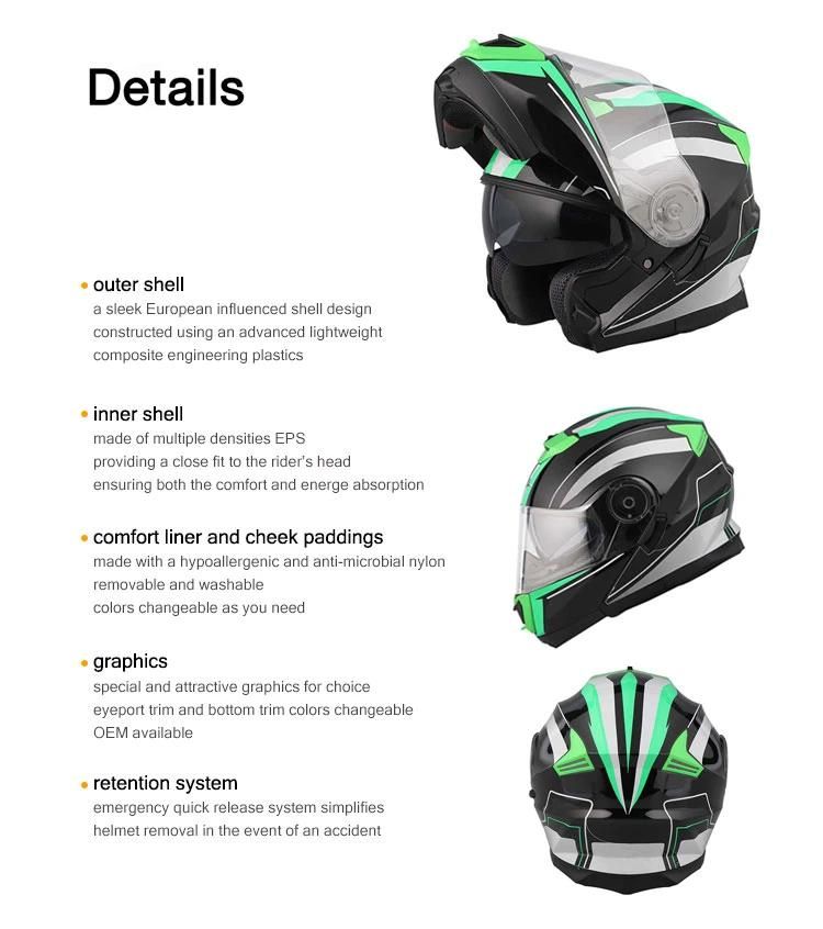 ECE Standard for Motorcycle Parts Helmets Racing Full Face Helmets