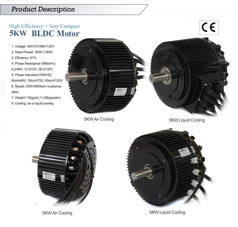 Electrc Motorcycle BLDC Motor and Drive Kit 48V/72V/5kw