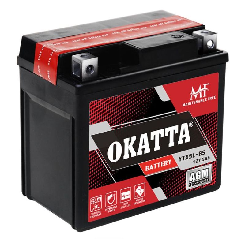 Ytx5l-BS AGM Maintenance Free Mf Motorcycle Battery 12V 5ah