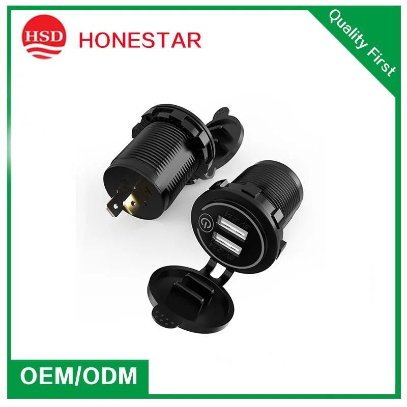 12V USB Outlet 4.2A Charger Socket with on/off Touch Switch for Car Marine Boat Motorcycle Charger