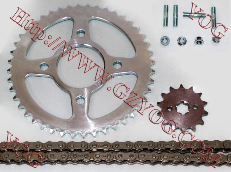 Yog Motorcycle Spare Parts Chain Sprocket Set for Bajaj CT100 Bajaj Bm150 Bajaj Boxer