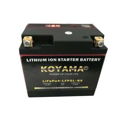 Deep Cycle LiFePO4 Lithium Ion Motorcycle Battery LFP5l-BS/Ytx5l-BS 12.8V4ah with BMS