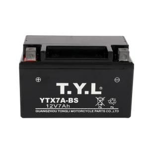 Wholesale 12V 7ah Ytx7a-BS Wet-Charged Mf Motorcycle Battery