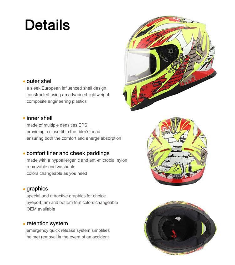 Factory Full Face Motorcycle Helmets for Motorbike Accessories Parts Helmets