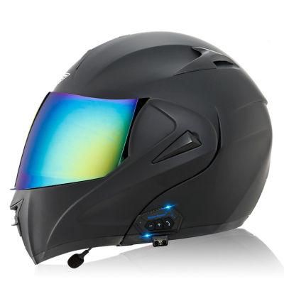 Factory Hot Selling Bluetooth Sub-Black Dazzling Mirrormotorcycle Helmet Headsetbulletproof Motorcycle Helmethelmet Motorcycle with Bluetooth