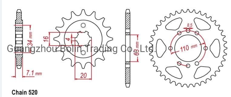 Custom Motorcycle Chain Sprocket Kit for Ktm Duke 200