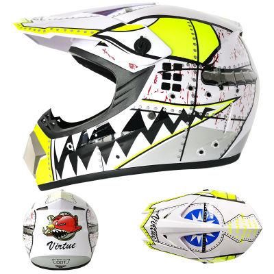 Go Kartoff-Road Helmetwhite Shark [Send Three-Piece Set]Electric Motorcycle Helmet Mountain Downhill Race Full Helmet