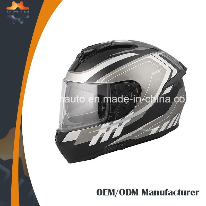 ECE DOT Full Face Helmen Motorcycle Helmet with Double Visor ABS