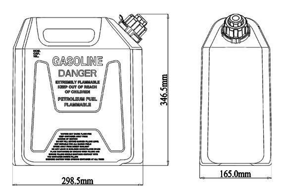 Seaflo 10L Plastic Jerry Can for Oil Packing