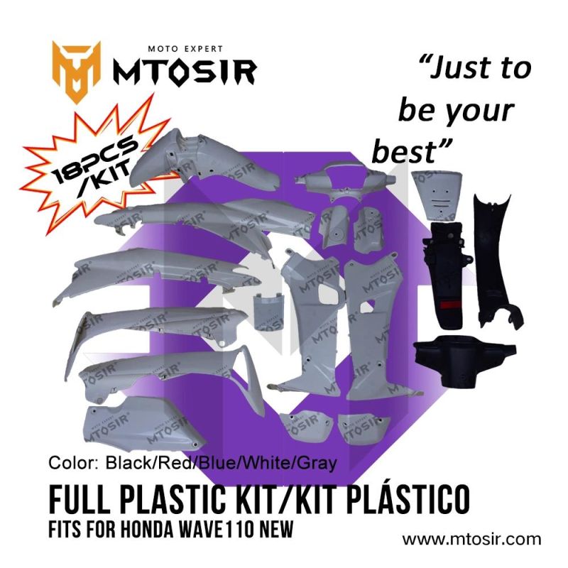 Mtosir Motorcycle Full Plastic Kit/Kit Plastico Chassis Plastic Parts Fits for Honda Wave110 New High Quality Professional 18PCS/Kit