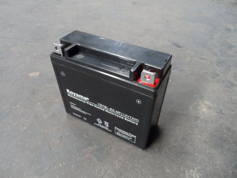 12V7ah Motorcycle Battery Yb7bl-BS/12n7bl-BS Maintenance Free Motorcycle Battery