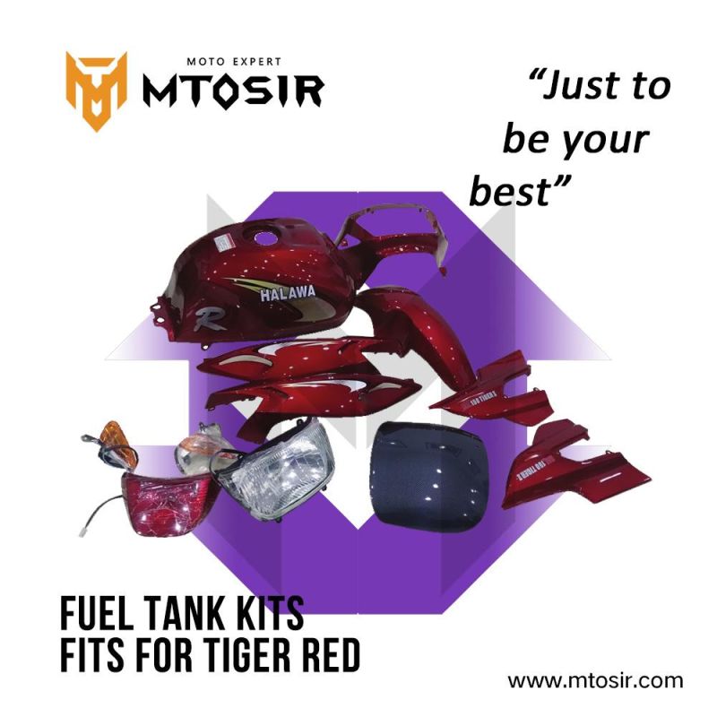 Mtosir Motorcycle Fuel Tank Kits Tiger Red Side Cover Headlight Taillight Fender Motorcycle Spare Parts Motorcycle Plastic Body Parts Fuel Tank