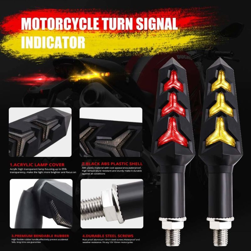 Motorcycle Mini Indicators LED Turn Signal Flexible Flowing Front Rear Cold Light for Honda YAMAHA Motorcycle Part