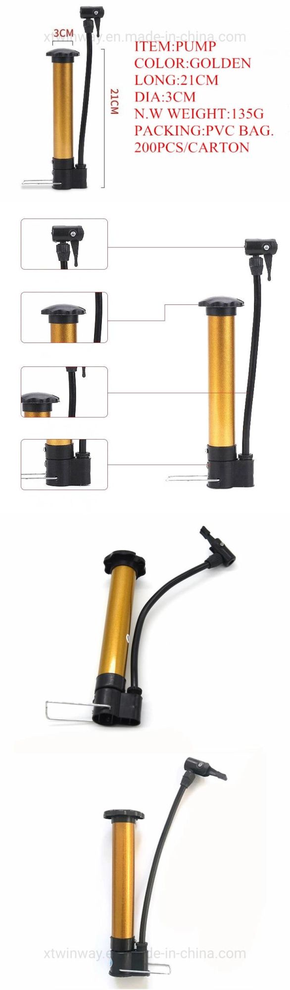 Portable High Pressure Mini Pump Bicycle Pump Ball Pump