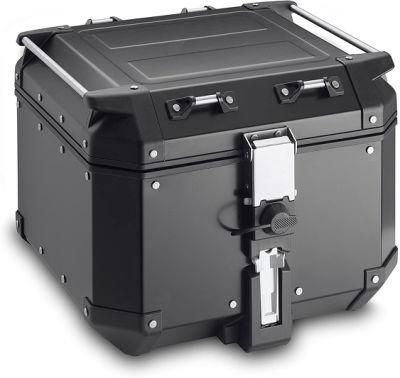 36L Silver/Black Aluminum Motorcycle Trunk, Universal Motorcycle Top Box