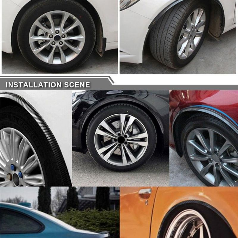 4PCS Car Front Rear Fender Flare Arch Wheel Eyebrow Protector Anti-Scratch Soft Strip Wheel Lip Fender Flares