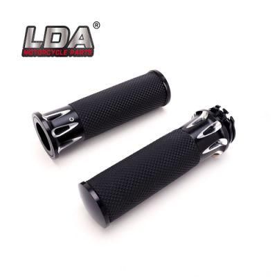 Motorcycle 1 Inch Handlebar Grips Black CNC Throttle Grip 25mm Universal Hand Grip