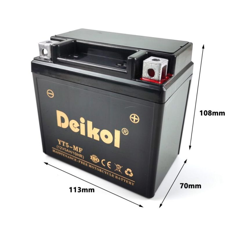 Deikol 12V5ah Lead-Acid Motorcycle Battery