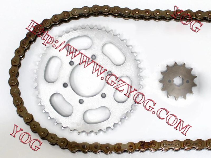 Yog Motorcycle Spare Parts Chain Sprocket Set for Hj125 C90 Honda Ace125